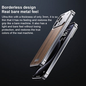 For iPhone16 Series Walnut Metal Aromatherapy Infinity Magnetic Shell