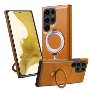 Samsung Luxurious Leather Magnetic Case with Invisible Stand for Samsung S25 Ultra Plus