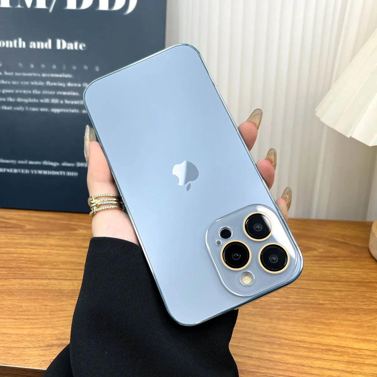 Electroplated Matte Acrylic Tempered Glass iPhone Protective Case