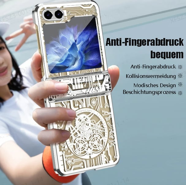 Mechanical Folding Samsung Zfip5/6 Electroplating Mobile Phone Shell Hinge Anti-Fall Protective Cover