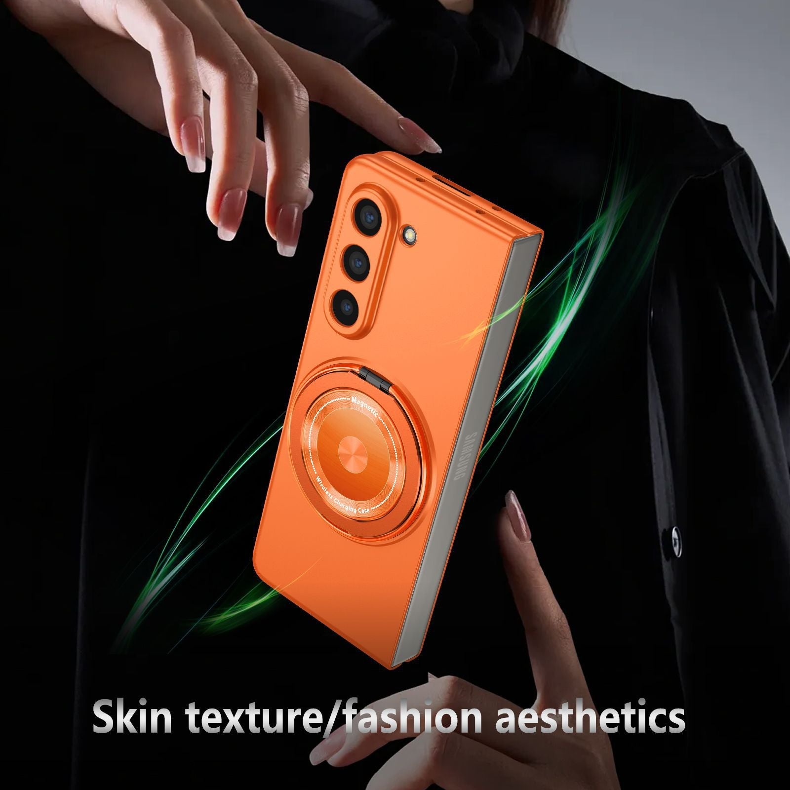 360-Degree Rotating Stand Suitable for Magnetic Wireless Charging of Samsung ZFOLD 5/6 Folding Phone Case