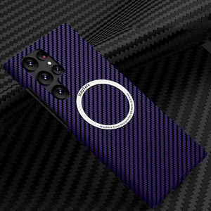 Carbon Fiber Pattern Magnetic Case – Slim, Full Protection, Magnetic Compatible For Galaxy S25 S24 S23 S22 Series