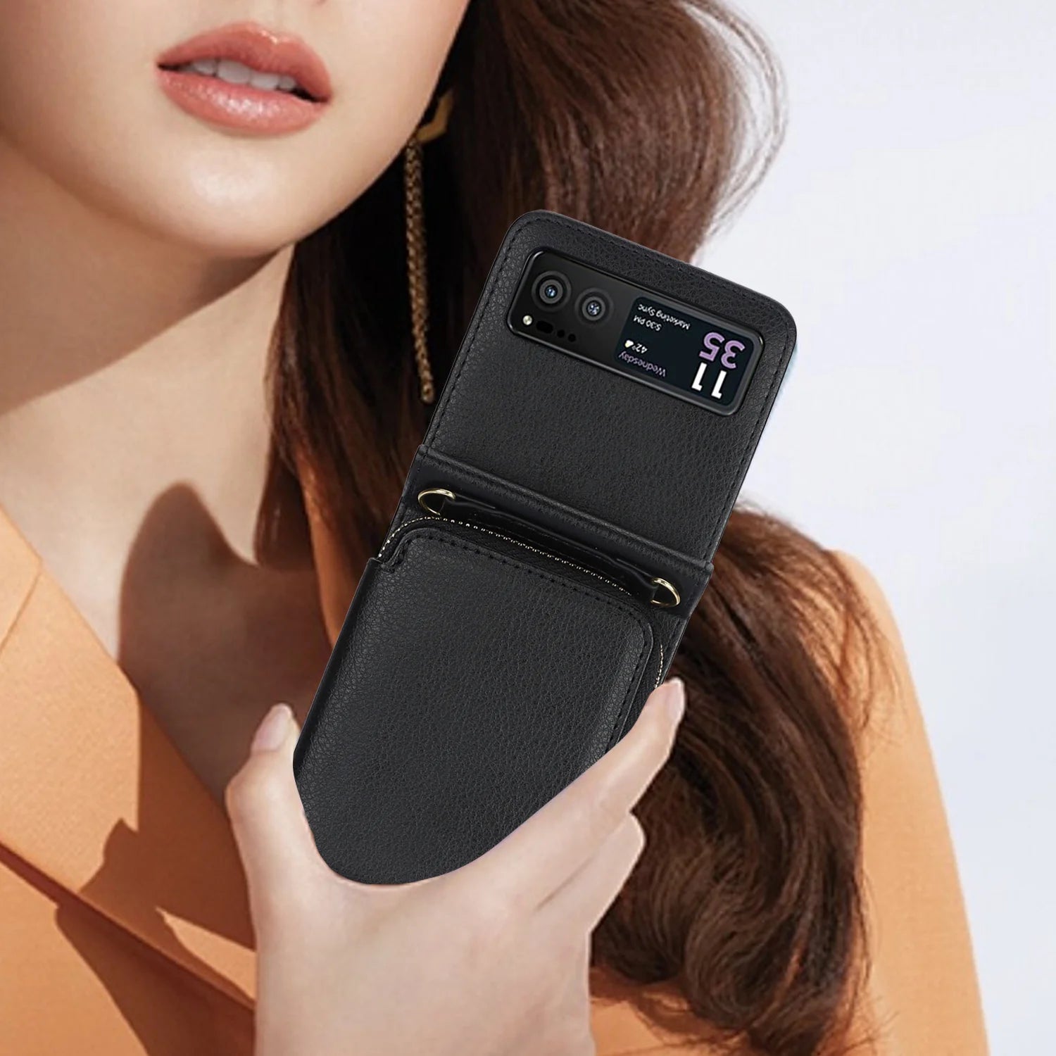 Suitable for Samsung Galaxy Z Flip 6/5/4/3 leather card holder mobile phone case