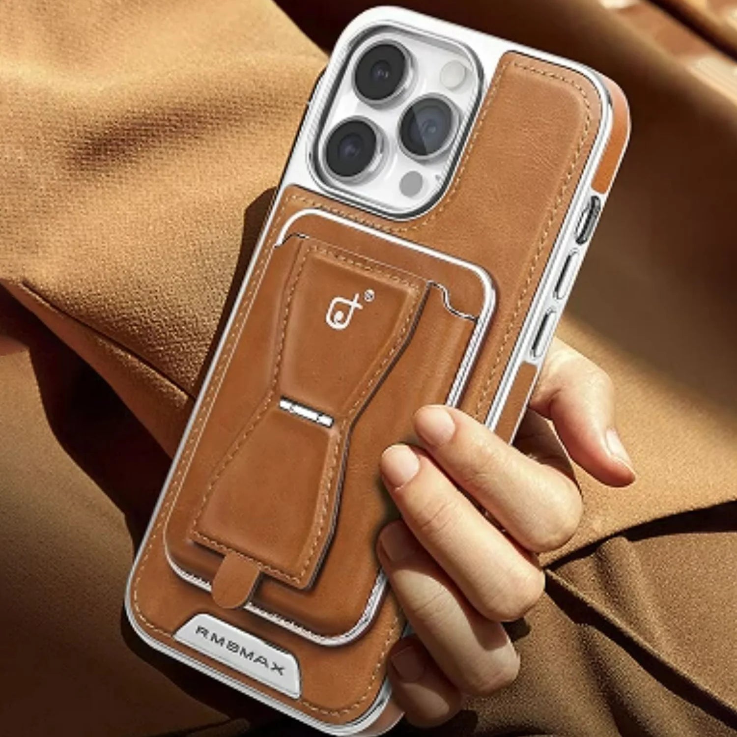 Invisible Folding Stand Magnetic Card Bag Phone Case for iPhone 15/14/13 Series