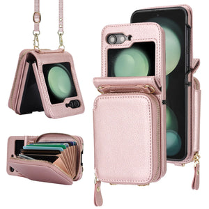 Suitable for Samsung Galaxy Z Flip 6/5/4/3 leather card holder mobile phone case