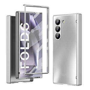Electroplating Shockproof Phone Case With Back Screen Protector Film For Galaxy Z Fold 6/5/4/3