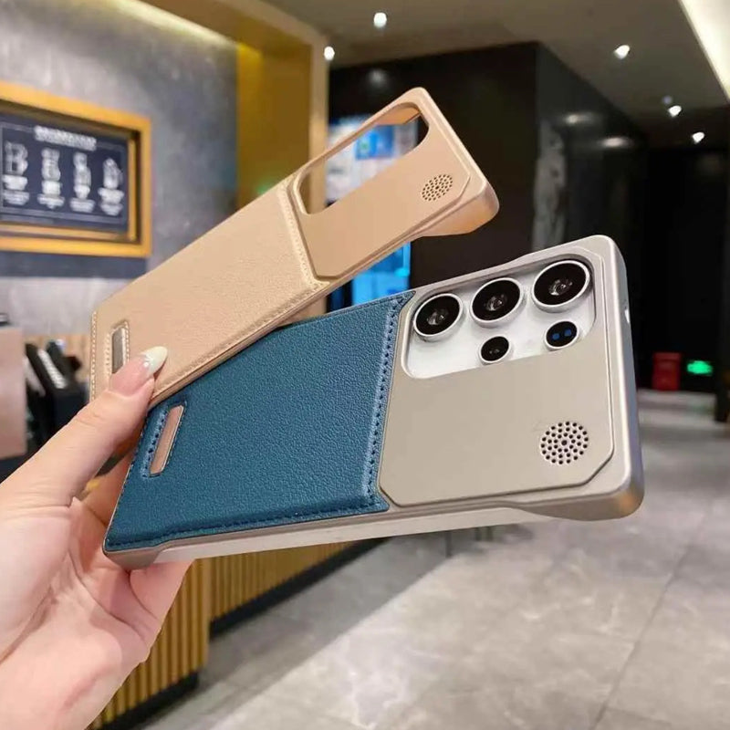 Suitable For Samsung S25Ultra Aromatherapy Leather Metal Magnetic Phone Case