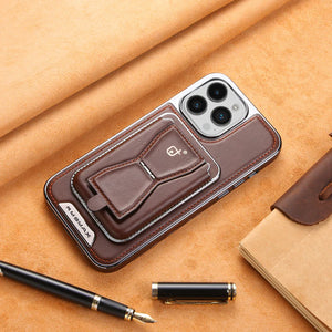 Invisible Folding Stand Magnetic Card Bag Phone Case for iPhone 15/14/13 Series