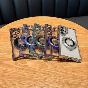 Electroplated Magnetic Stand Mobile Phone Cases For Samsung S25 Ultra
