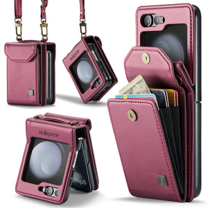 Suitable For Samsung Z Flip5/6 Foldable Screen Hanging Rope Organ Card Insert Protection Case