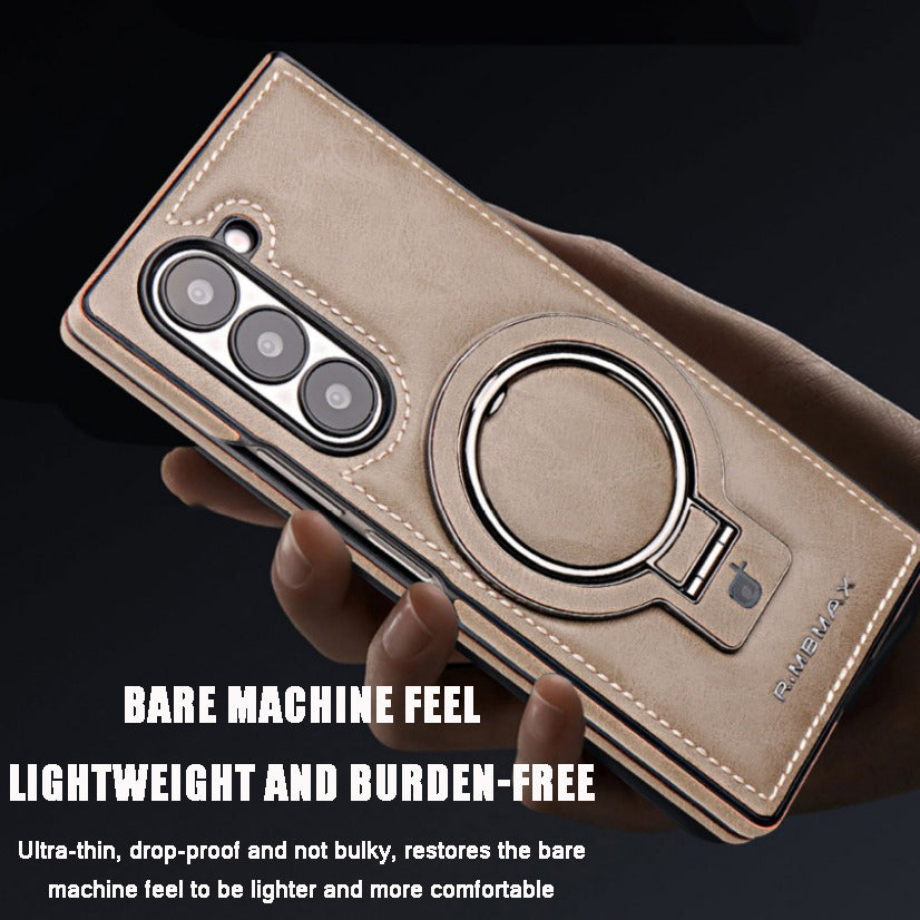 New Arrival - Handcrafted Luxury Leather Invisible Magnetic Stand Protective Shell for Samsung Z Fold6/5/4/3