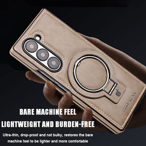 New Arrival - Handcrafted Luxury Leather Invisible Magnetic Stand Protective Shell for Samsung Z Fold6/5/4/3