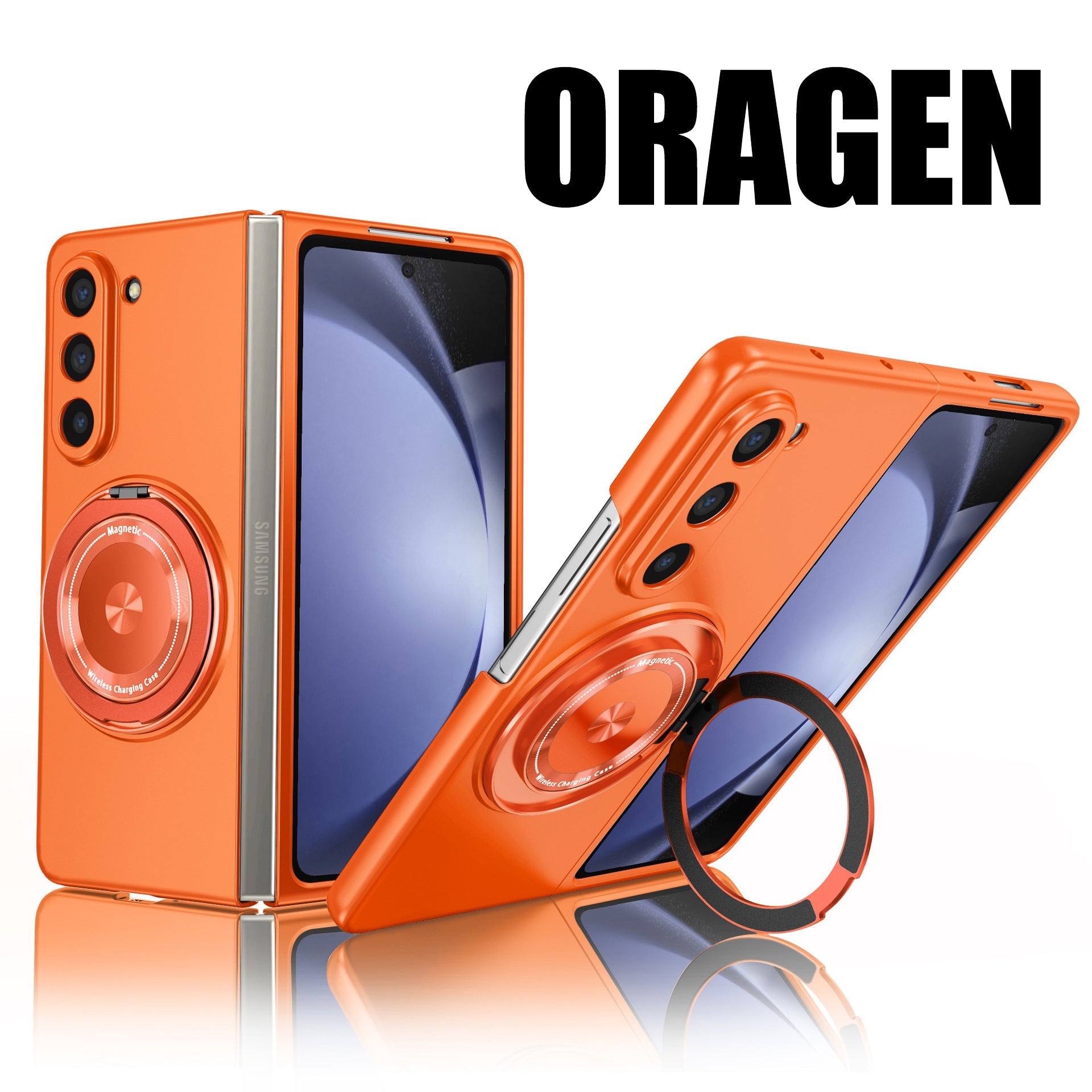 360-Degree Rotating Stand Suitable for Magnetic Wireless Charging of Samsung ZFOLD 5/6 Folding Phone Case