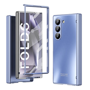 Electroplating Shockproof Phone Case With Back Screen Protector Film For Galaxy Z Fold 6/5/4/3