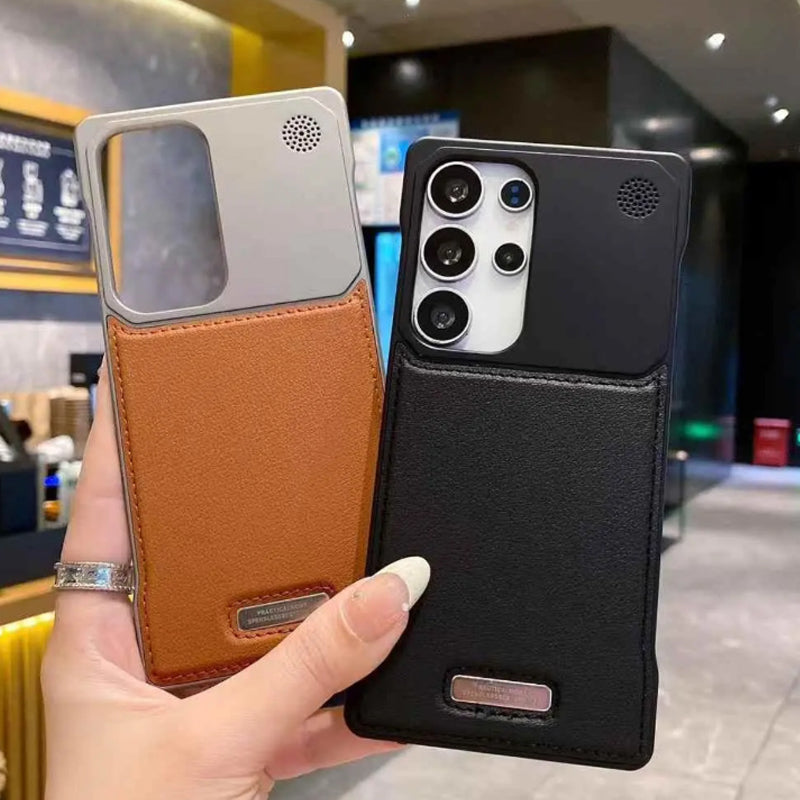 Suitable For Samsung S25Ultra Aromatherapy Leather Metal Magnetic Phone Case
