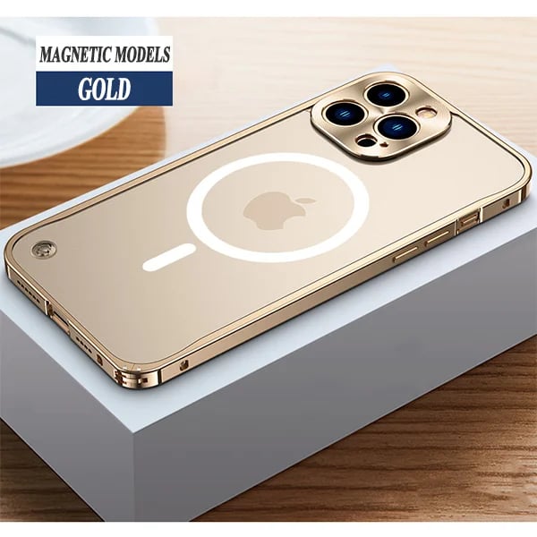 For iPhone15 Series Luban Buckle Metal Middle Frame/Frosted Back Panel/Lens All-Inclusive Mobile Phone Case