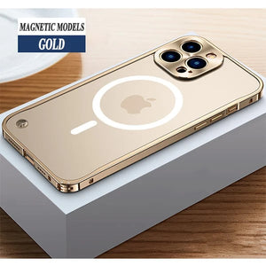 For iPhone15 Series Luban Buckle Metal Middle Frame/Frosted Back Panel/Lens All-Inclusive Mobile Phone Case