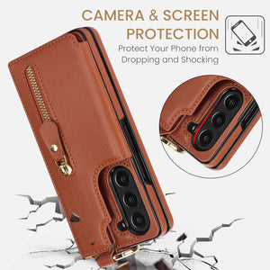 Suitable for Samsung ZFold3/4/5/6 Wallet Ring Phone Case