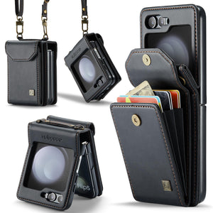 Suitable For Samsung Z Flip5/6 Foldable Screen Hanging Rope Organ Card Insert Protection Case