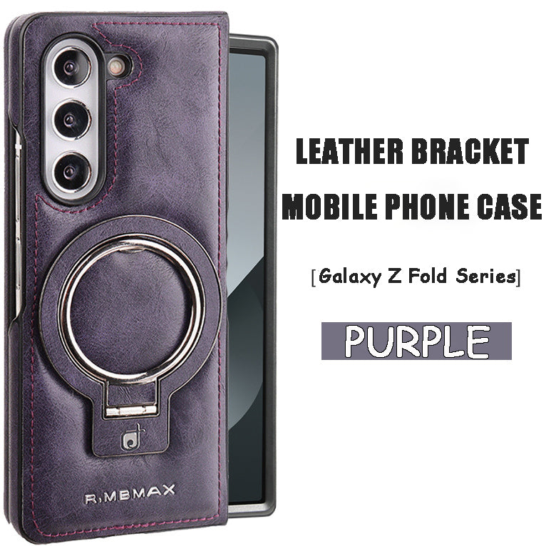 New Arrival - Handcrafted Luxury Leather Invisible Magnetic Stand Protective Shell for Samsung Z Fold6/5/4/3