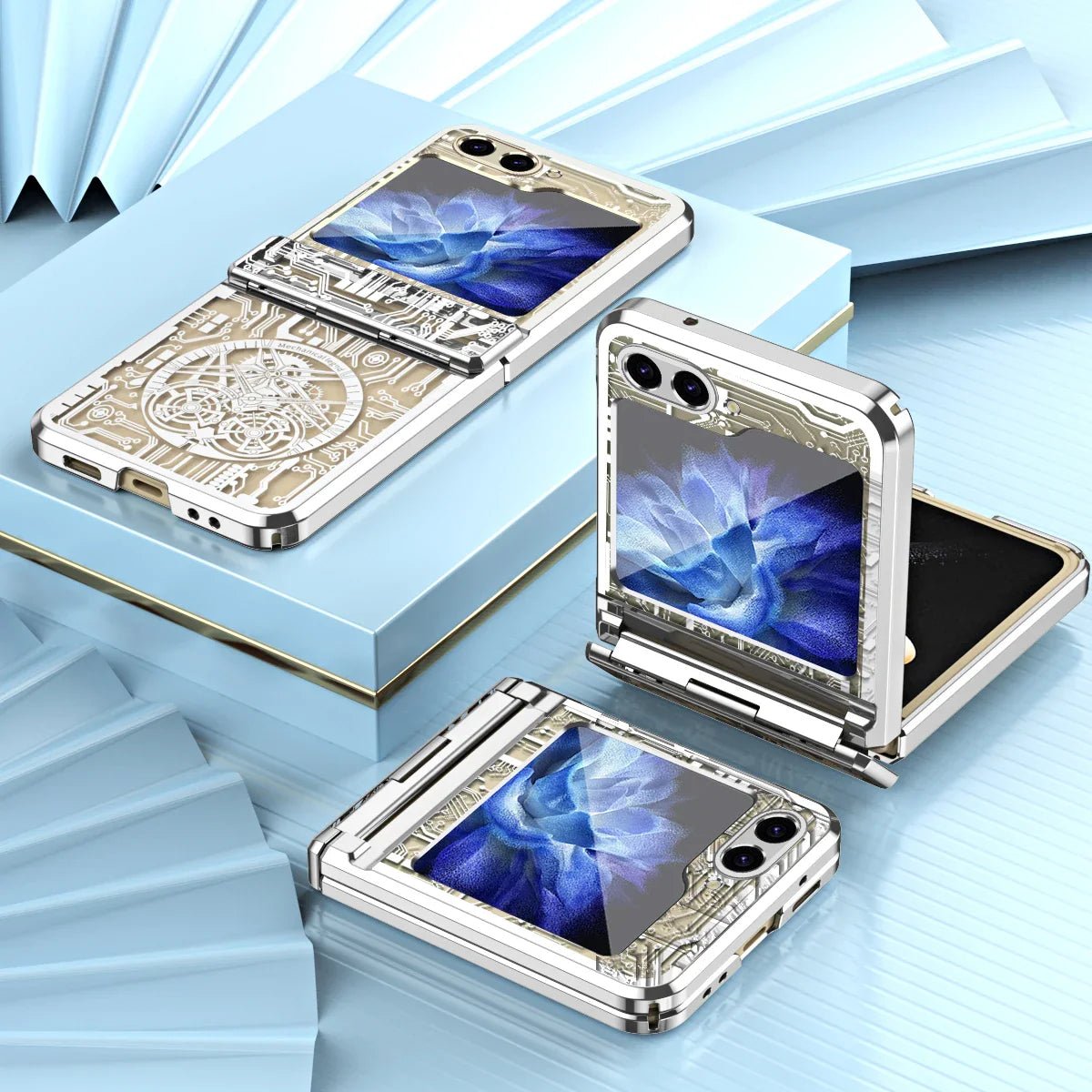 Mechanical Folding Samsung Zfip5/6 Electroplating Mobile Phone Shell Hinge Anti-Fall Protective Cover