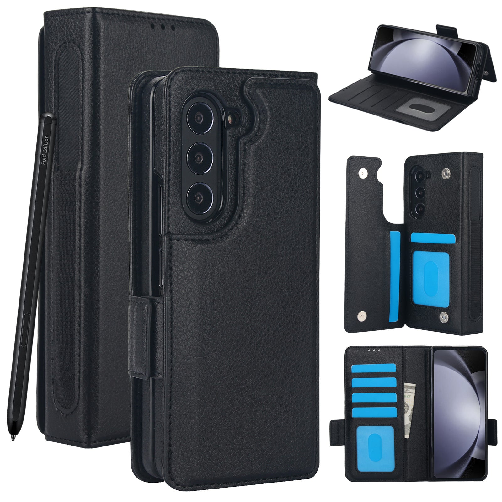 Suitable for Samsung ZFold3/4/5/6 Multifunctional Leather Case