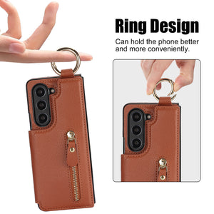 Suitable for Samsung ZFold3/4/5/6 Wallet Ring Phone Case