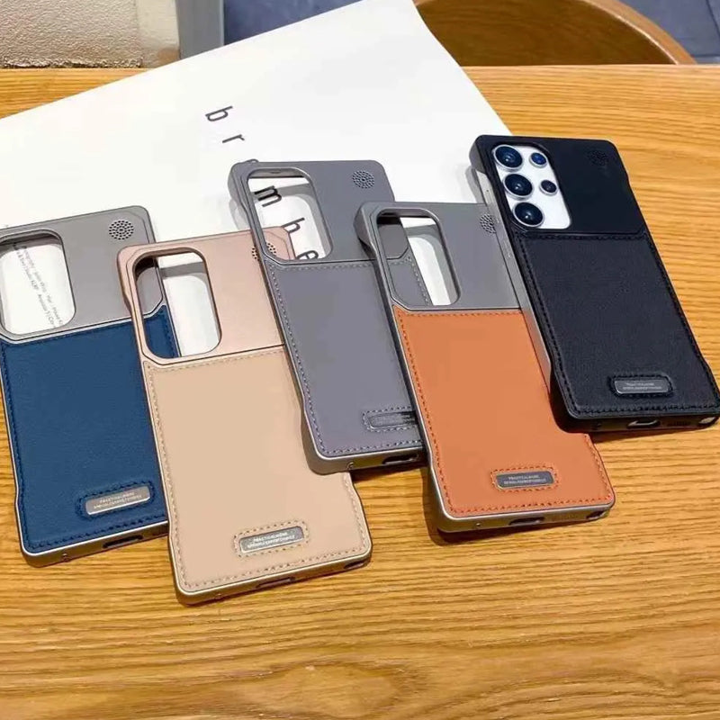 Suitable For Samsung S25Ultra Aromatherapy Leather Metal Magnetic Phone Case