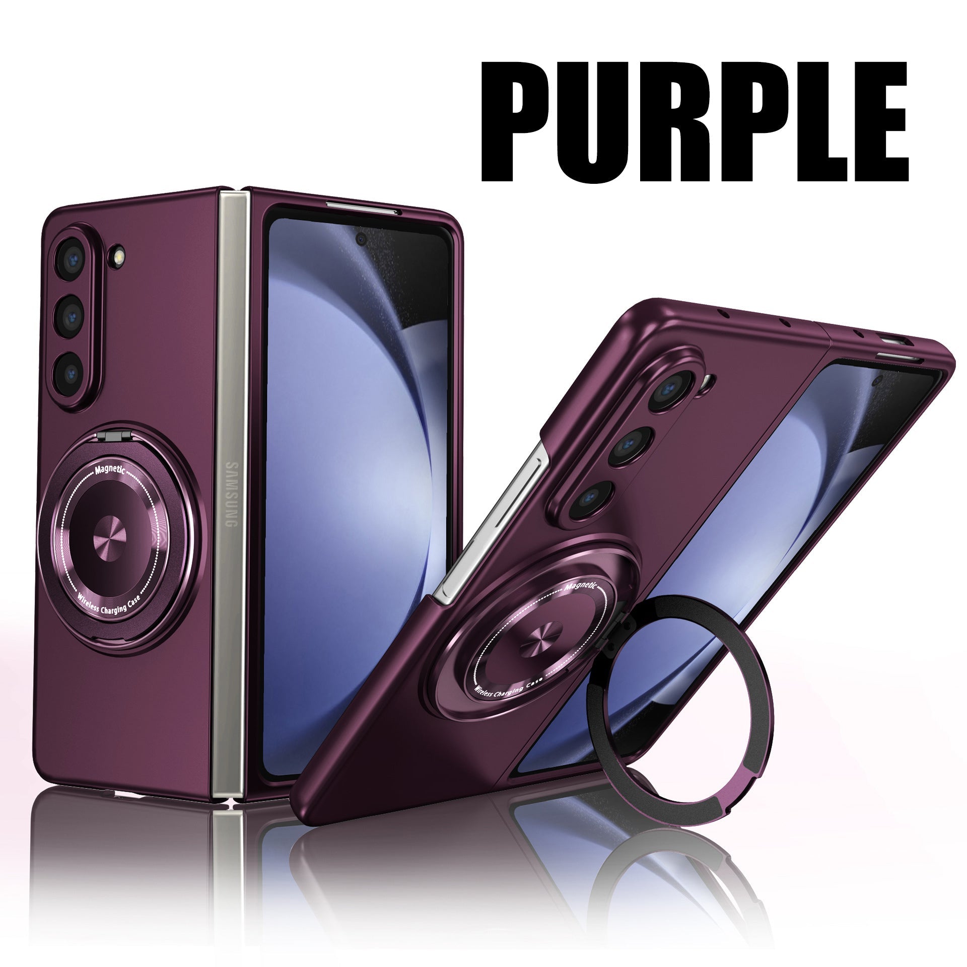 360-Degree Rotating Stand Suitable for Magnetic Wireless Charging of Samsung ZFOLD 5/6 Folding Phone Case