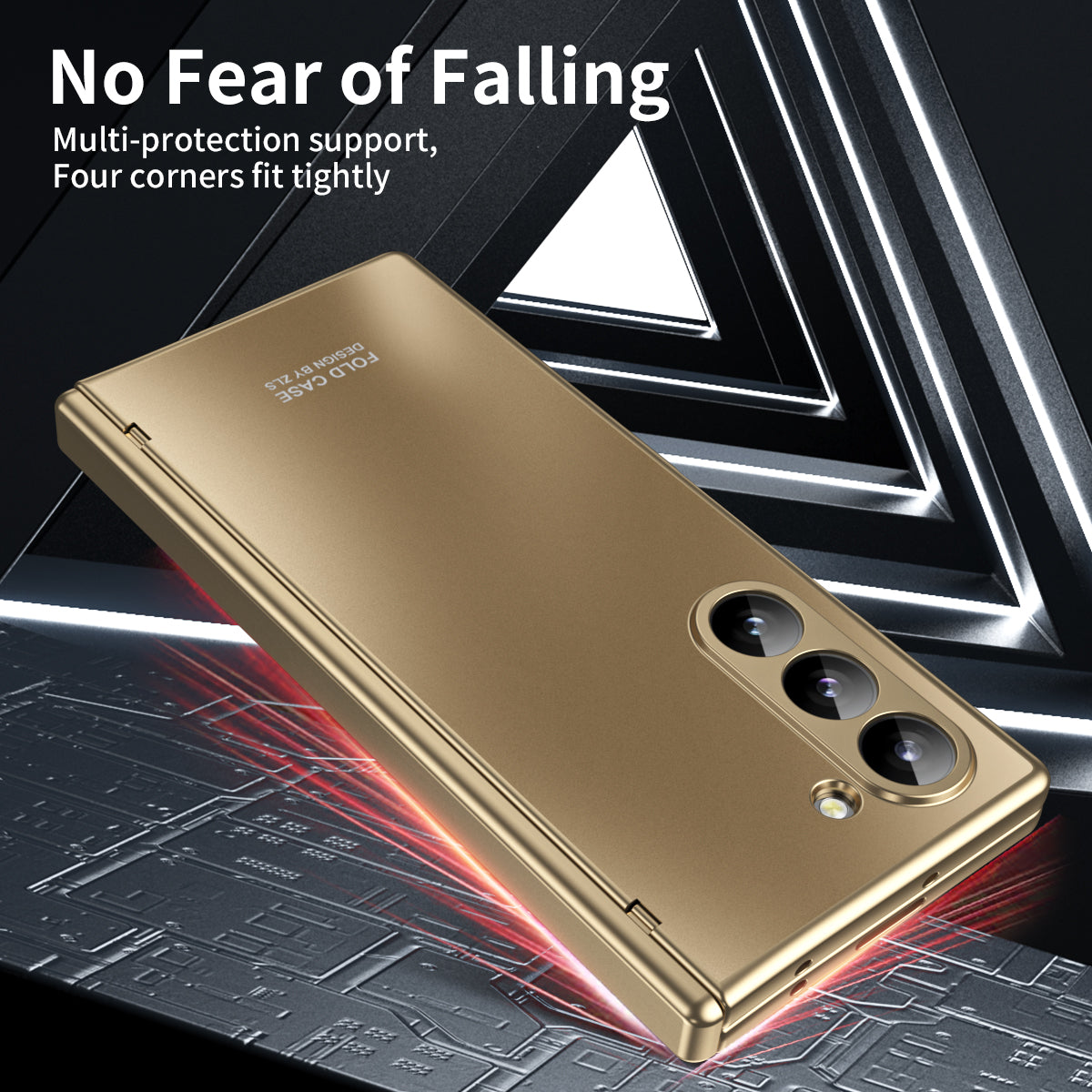 Electroplating Shockproof Phone Case With Back Screen Protector Film For Galaxy Z Fold 6/5/4/3