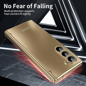 Electroplating Shockproof Phone Case With Back Screen Protector Film For Galaxy Z Fold 6/5/4/3
