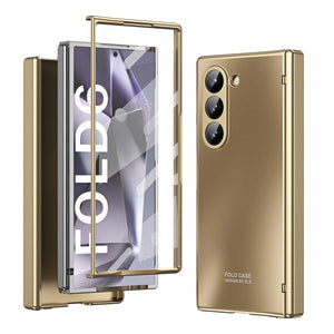 Electroplating Shockproof Phone Case With Back Screen Protector Film For Galaxy Z Fold 6/5/4/3