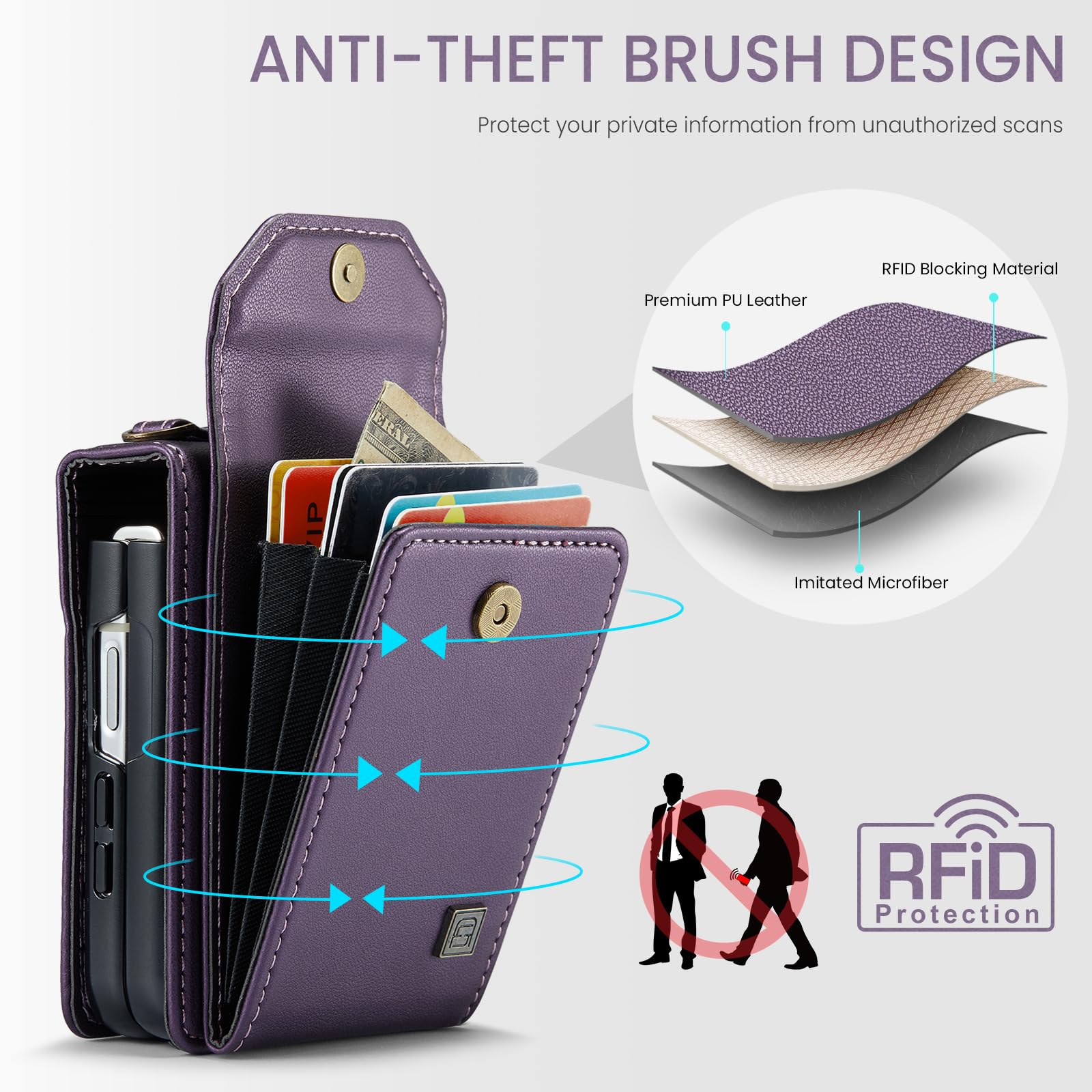 Suitable For Samsung Z Flip5/6 Foldable Screen Hanging Rope Organ Card Insert Protection Case