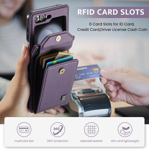 Suitable For Samsung Z Flip5/6 Foldable Screen Hanging Rope Organ Card Insert Protection Case
