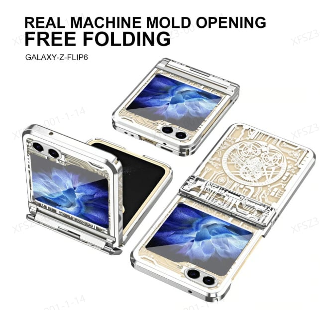 Mechanical Folding Samsung Zfip5/6 Electroplating Mobile Phone Shell Hinge Anti-Fall Protective Cover