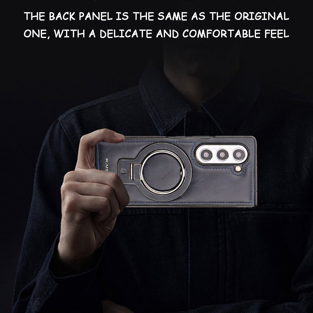 New Arrival - Handcrafted Luxury Leather Invisible Magnetic Stand Protective Shell for Samsung Z Fold6/5/4/3
