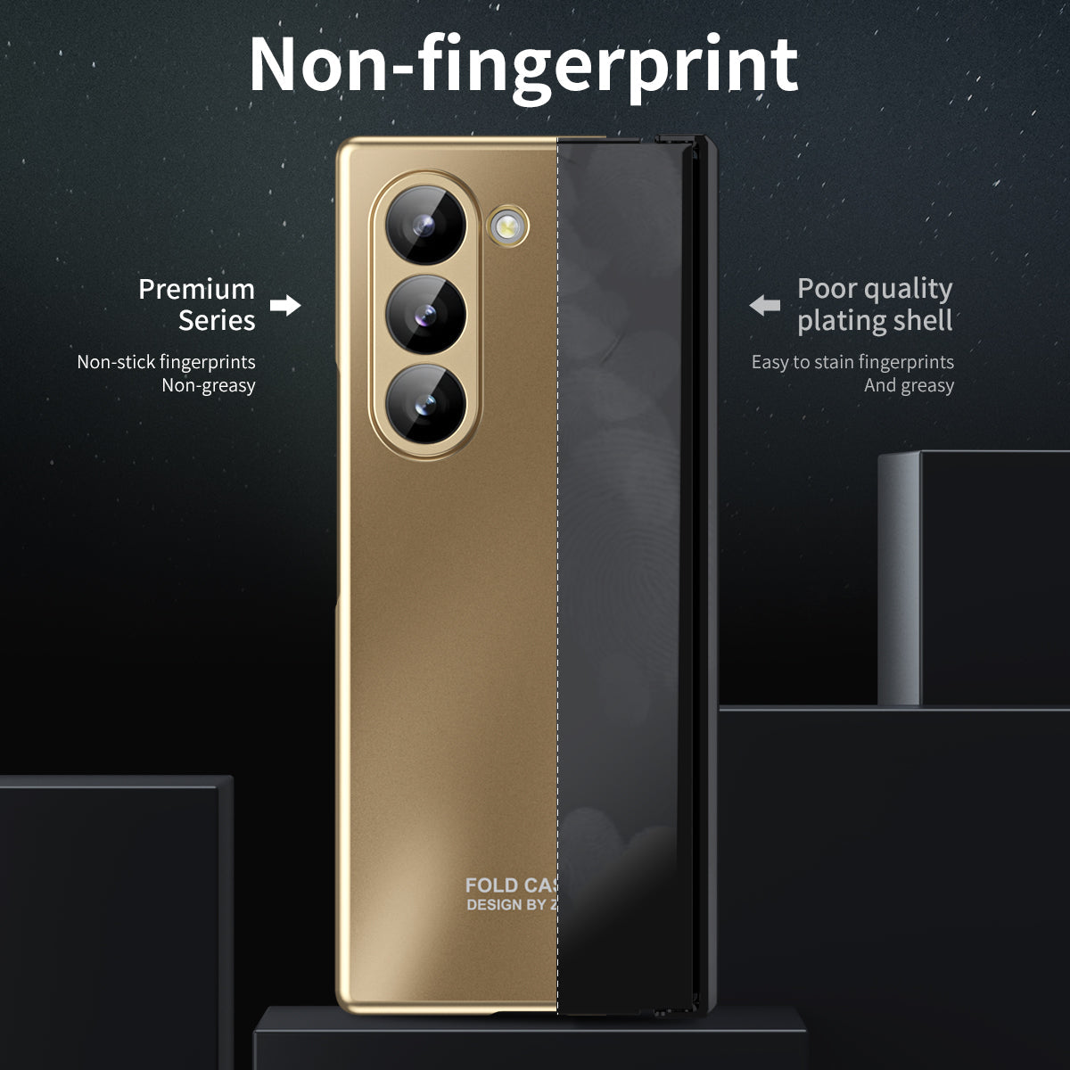 Electroplating Shockproof Phone Case With Back Screen Protector Film For Galaxy Z Fold 6/5/4/3