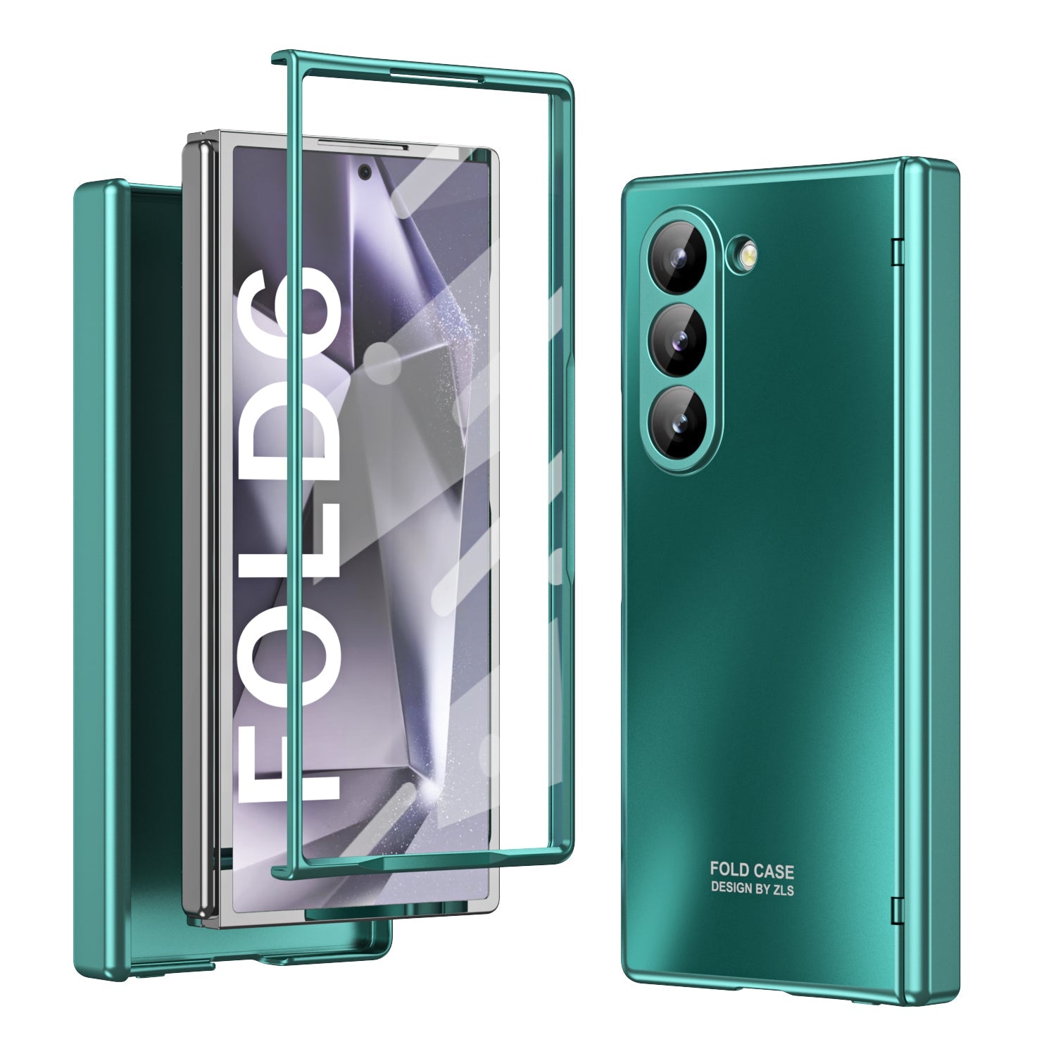 Electroplating Shockproof Phone Case With Back Screen Protector Film For Galaxy Z Fold 6/5/4/3