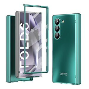 Electroplating Shockproof Phone Case With Back Screen Protector Film For Galaxy Z Fold 6/5/4/3