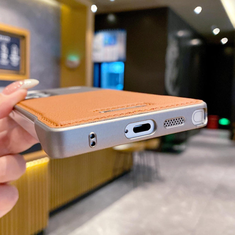 Suitable For Samsung S25Ultra Aromatherapy Leather Metal Magnetic Phone Case