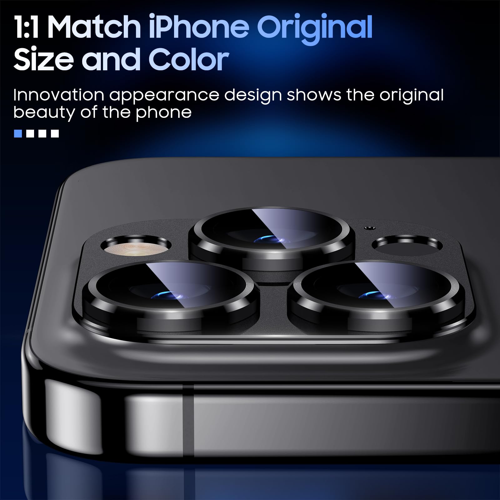 Camera lens protective film, compatible with iPhone 15 series, metal tempered glass back screen protective film