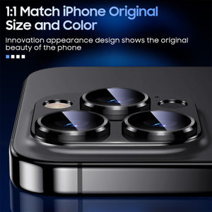 Camera lens protective film, compatible with iPhone 15 series, metal tempered glass back screen protective film