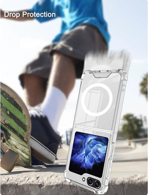 For Samsung flip5 Transparent Magnetic Phone Case