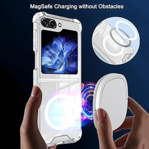 For Samsung flip5 Transparent Magnetic Phone Case