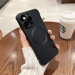 Lens Film All-inclusive Frameless Magnetic Phone Case For iPhone 14/15 Series