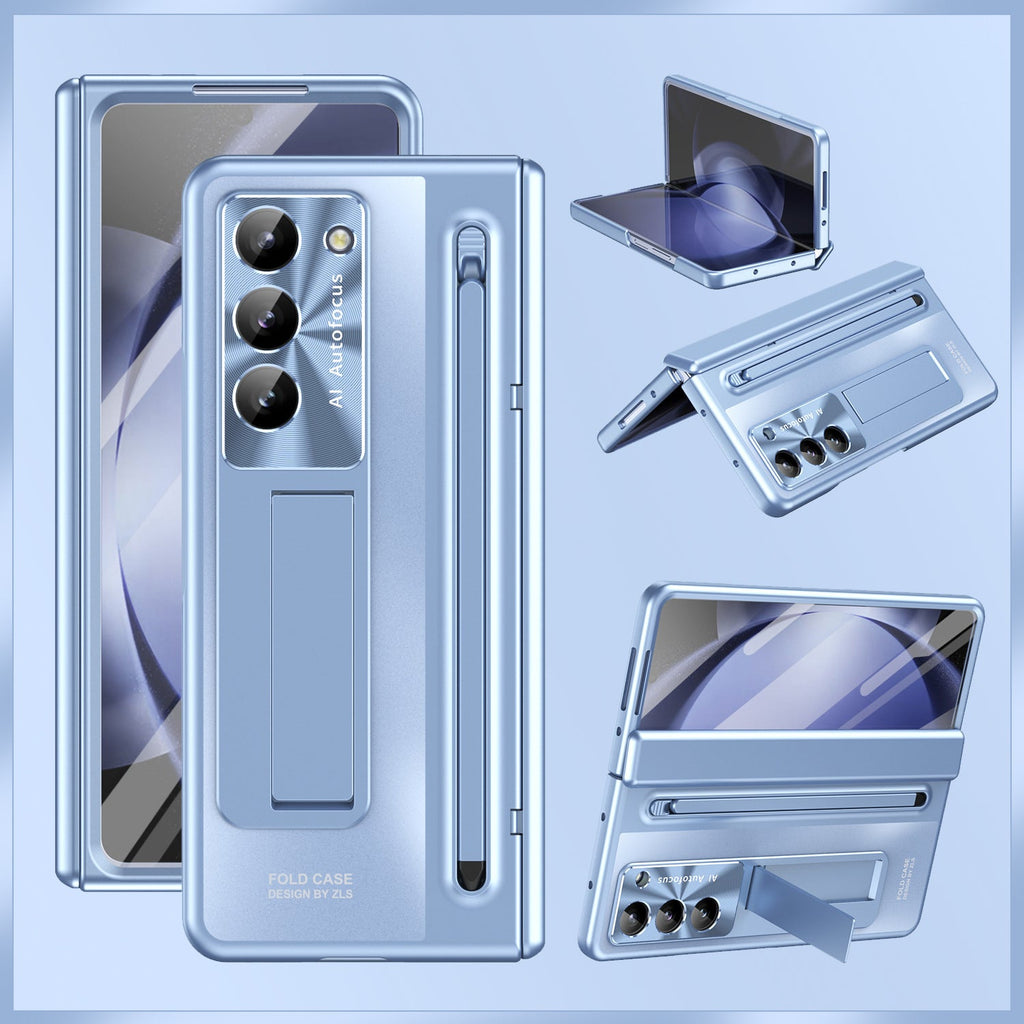 Suitable for Samsung Galaxy Z Fold4/5/6 Shell and Film Integrated Holder With Stylus Phone Case