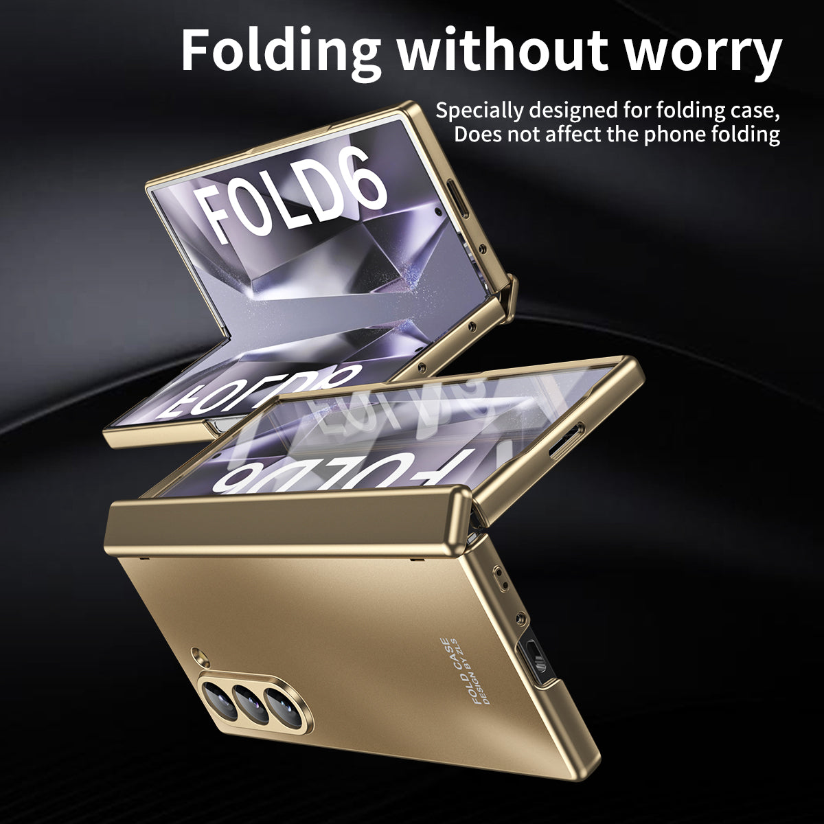 Electroplating Shockproof Phone Case With Back Screen Protector Film For Galaxy Z Fold 6/5/4/3