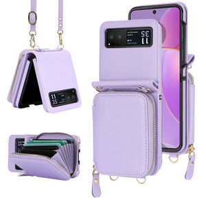Suitable for Samsung Galaxy Z Flip 6/5/4/3 leather card holder mobile phone case