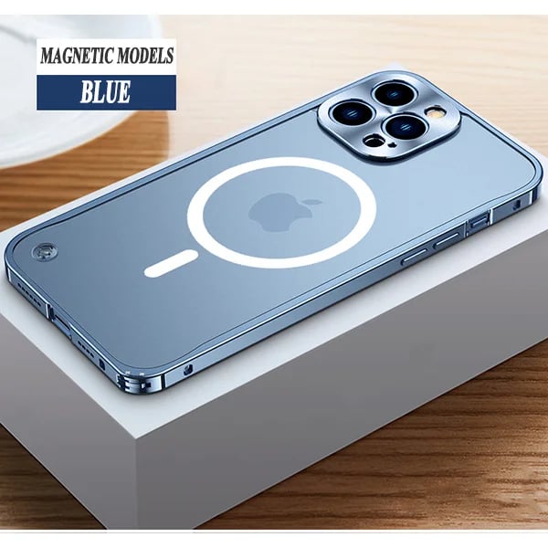 For iPhone15 Series Luban Buckle Metal Middle Frame/Frosted Back Panel/Lens All-Inclusive Mobile Phone Case