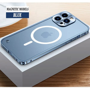 For iPhone15 Series Luban Buckle Metal Middle Frame/Frosted Back Panel/Lens All-Inclusive Mobile Phone Case